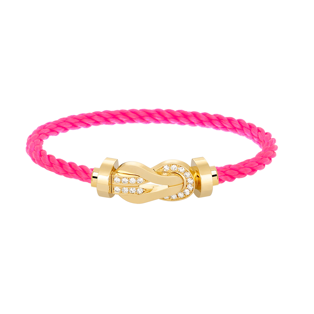 [GALE]CHANCE LARGE 8 FIGURE BUCKLE HALF DIAMOND BRACELET GOLD