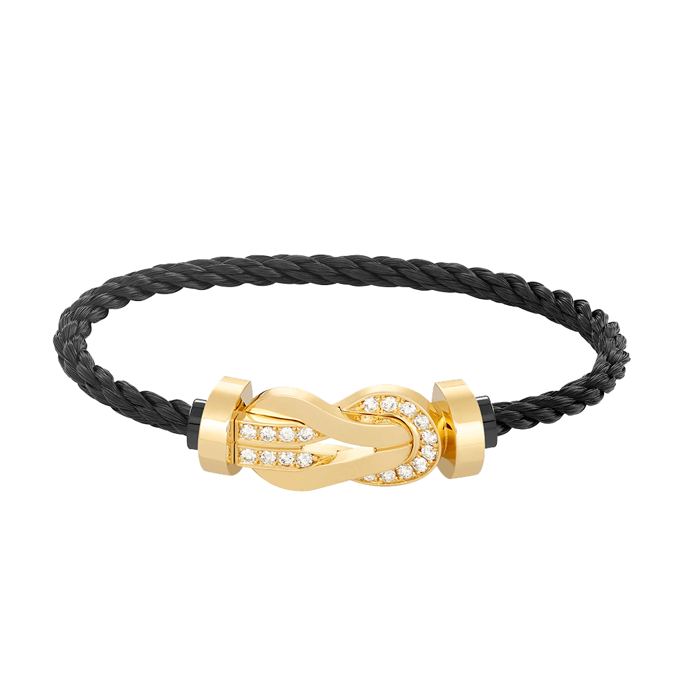 [GALE]CHANCE LARGE 8 FIGURE BUCKLE HALF DIAMOND BRACELET GOLD