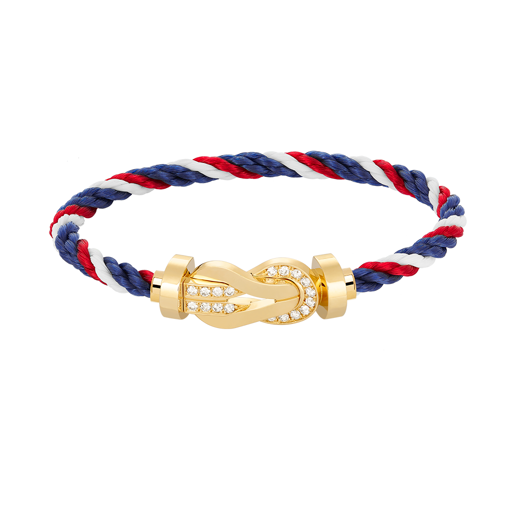 [GALE]CHANCE LARGE 8 FIGURE BUCKLE HALF DIAMOND BRACELET GOLD