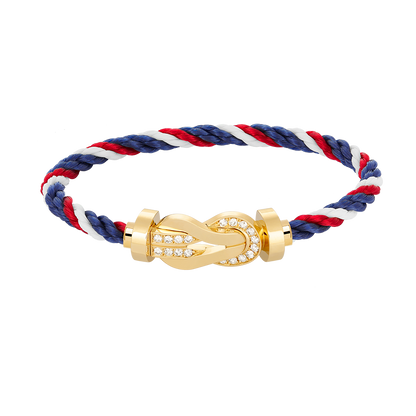 [GALE]CHANCE LARGE 8 FIGURE BUCKLE HALF DIAMOND BRACELET GOLD