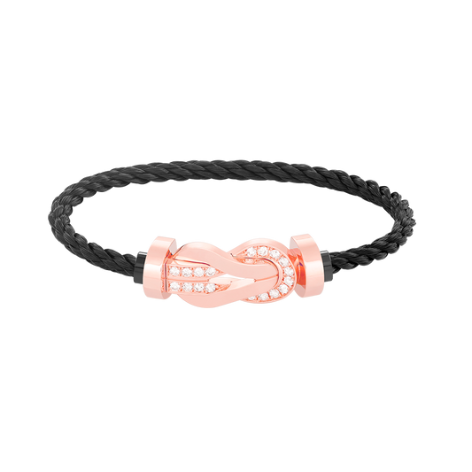 [GALE]CHANCE LARGE 8 FIGURE BUCKLE HALF DIAMOND BRACELET ROSE GOLD