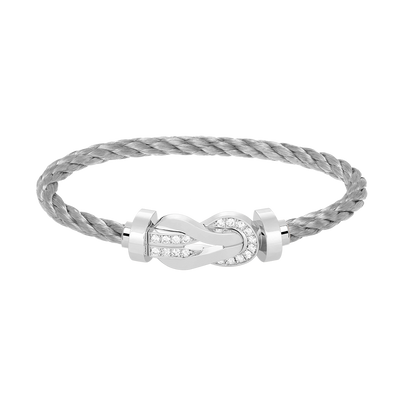 [GALE]CHANCE LARGE 8 FIGURE BUCKLE HALF DIAMOND BRACELET SILVER