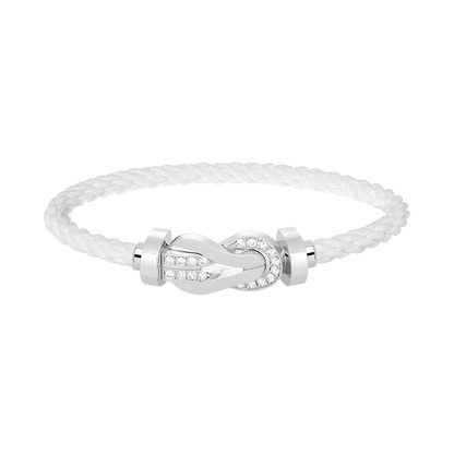 [GALE]CHANCE LARGE 8 FIGURE BUCKLE HALF DIAMOND BRACELET SILVER