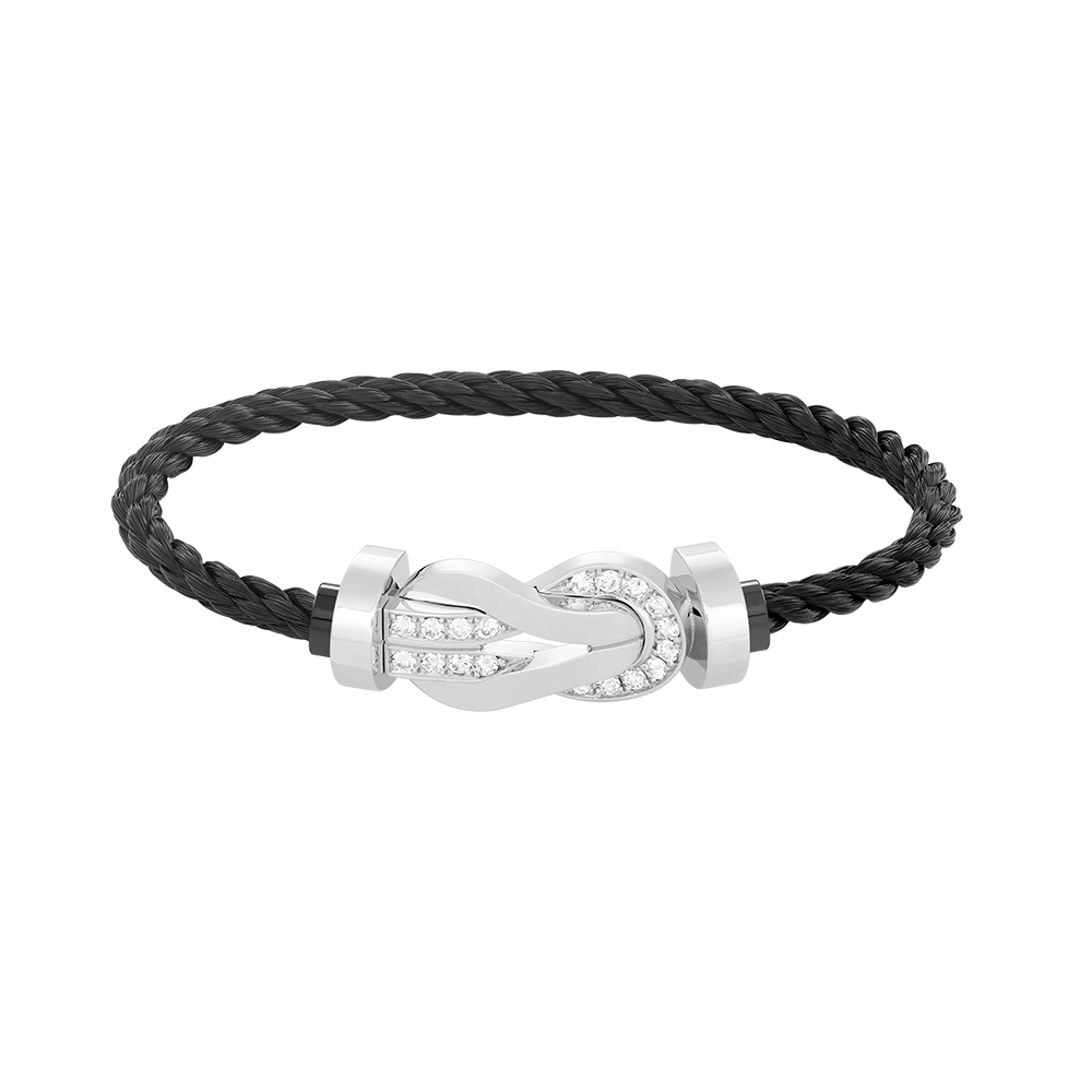 [GALE]CHANCE LARGE 8 FIGURE BUCKLE HALF DIAMOND BRACELET SILVER