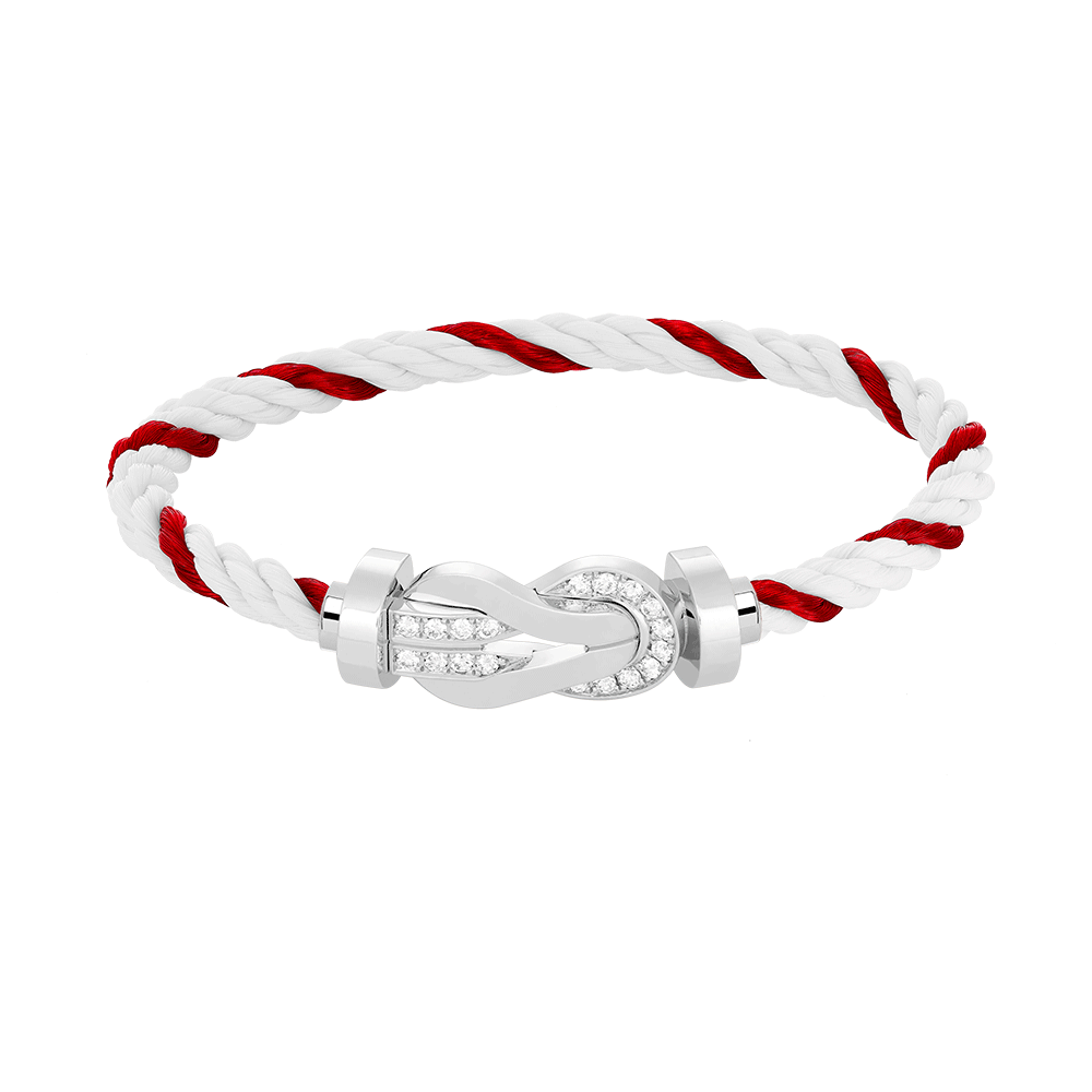 [GALE]CHANCE LARGE 8 FIGURE BUCKLE HALF DIAMOND BRACELET SILVER