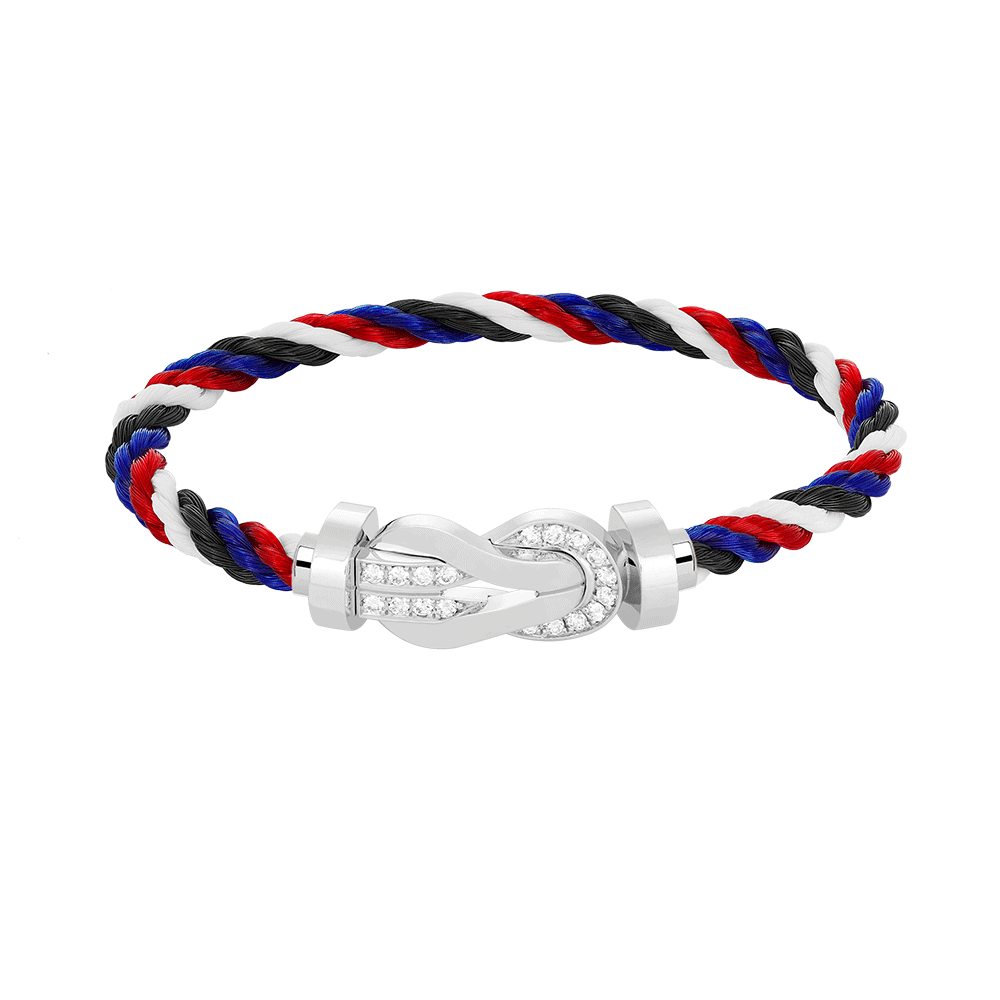[GALE]CHANCE LARGE 8 FIGURE BUCKLE HALF DIAMOND BRACELET SILVER