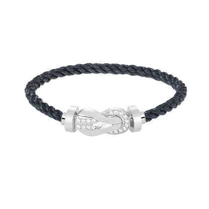 [GALE]CHANCE LARGE 8 FIGURE BUCKLE HALF DIAMOND BRACELET SILVER