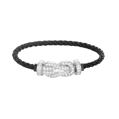 [GALE]CHANCE LARGE 8 FIGURE BUCKLE FULL DIAMOND BRACELET SILVER