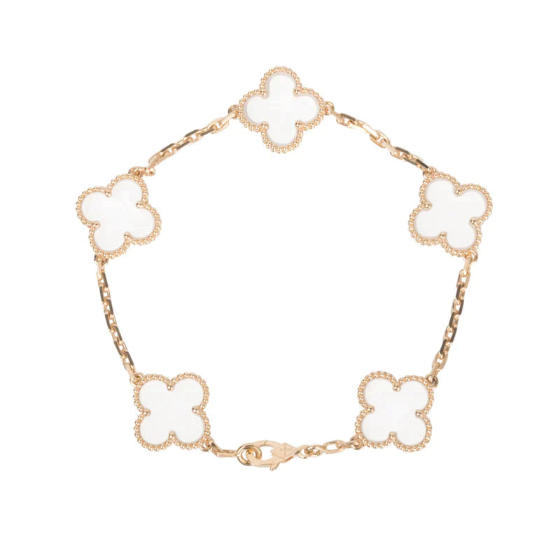 [GALE]CLOVER 5 MOTIF ROCK CRYSTAL BRACELET