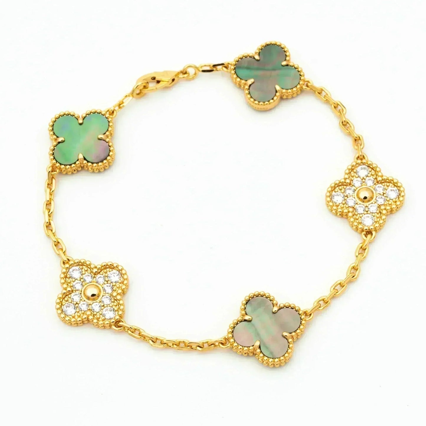 [GALE] CLOVER 5 MOTIF GRAY MOP BRACELET COLLECTION