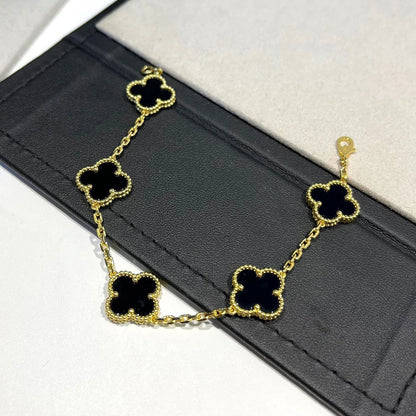 [GALE] CLOVER 5 MOTIF ONYXS BRACELET COLLECTION