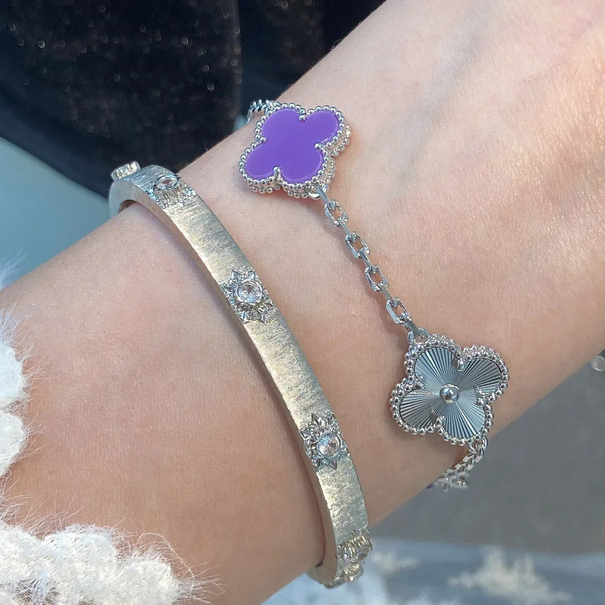 [GALE] CLOVER 5 MOTIF VIOLET BRACELET COLLECTION