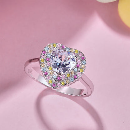 [GALE]Delicate Ebullient Heart Shape Wedding Ring