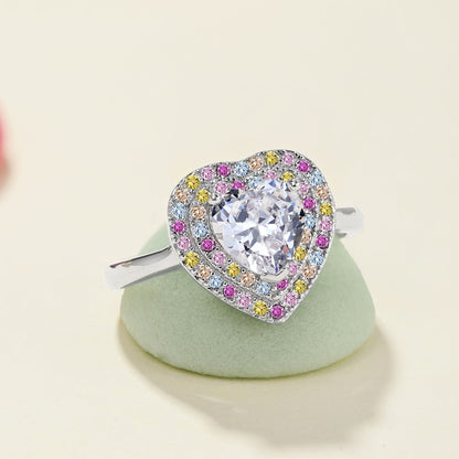 [GALE]Delicate Ebullient Heart Shape Wedding Ring