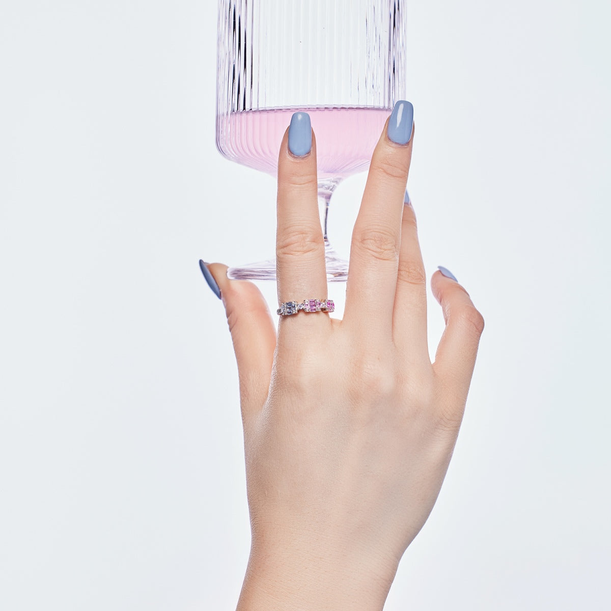 [GALE]Unique Colorful Emerald Cut Party Ring