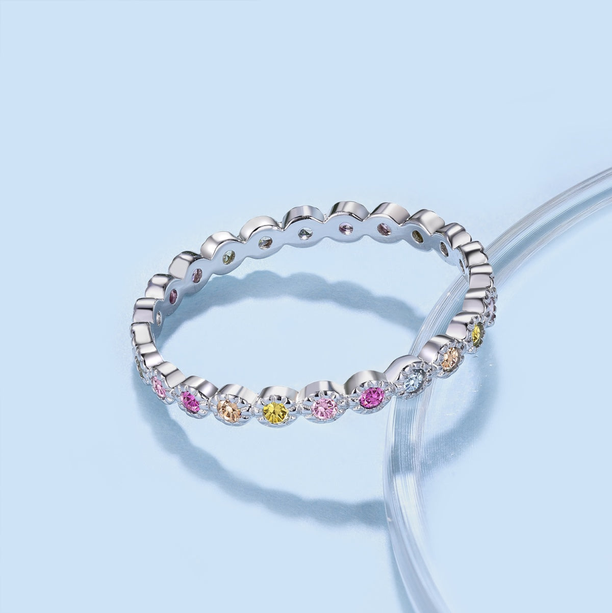 [GALE]Radiant Sparkling Round Cut Daily Ring