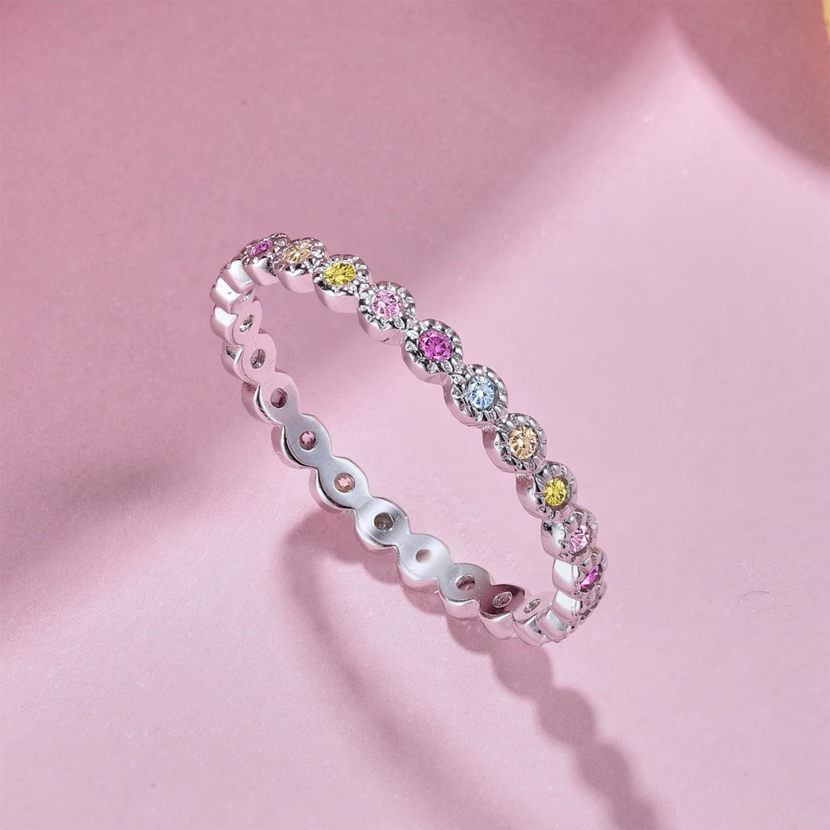 [GALE]Radiant Sparkling Round Cut Daily Ring