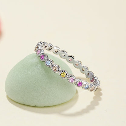 [GALE]Radiant Sparkling Round Cut Daily Ring