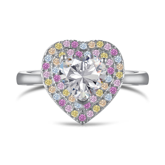 [GALE]Delicate Ebullient Heart Shape Wedding Ring