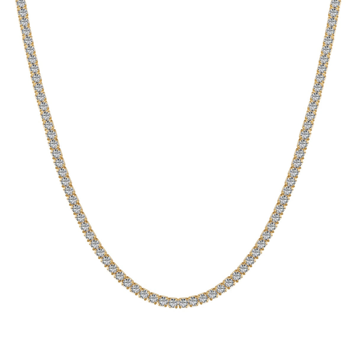 [GALE]Delicate Round Shape Tennis Necklace