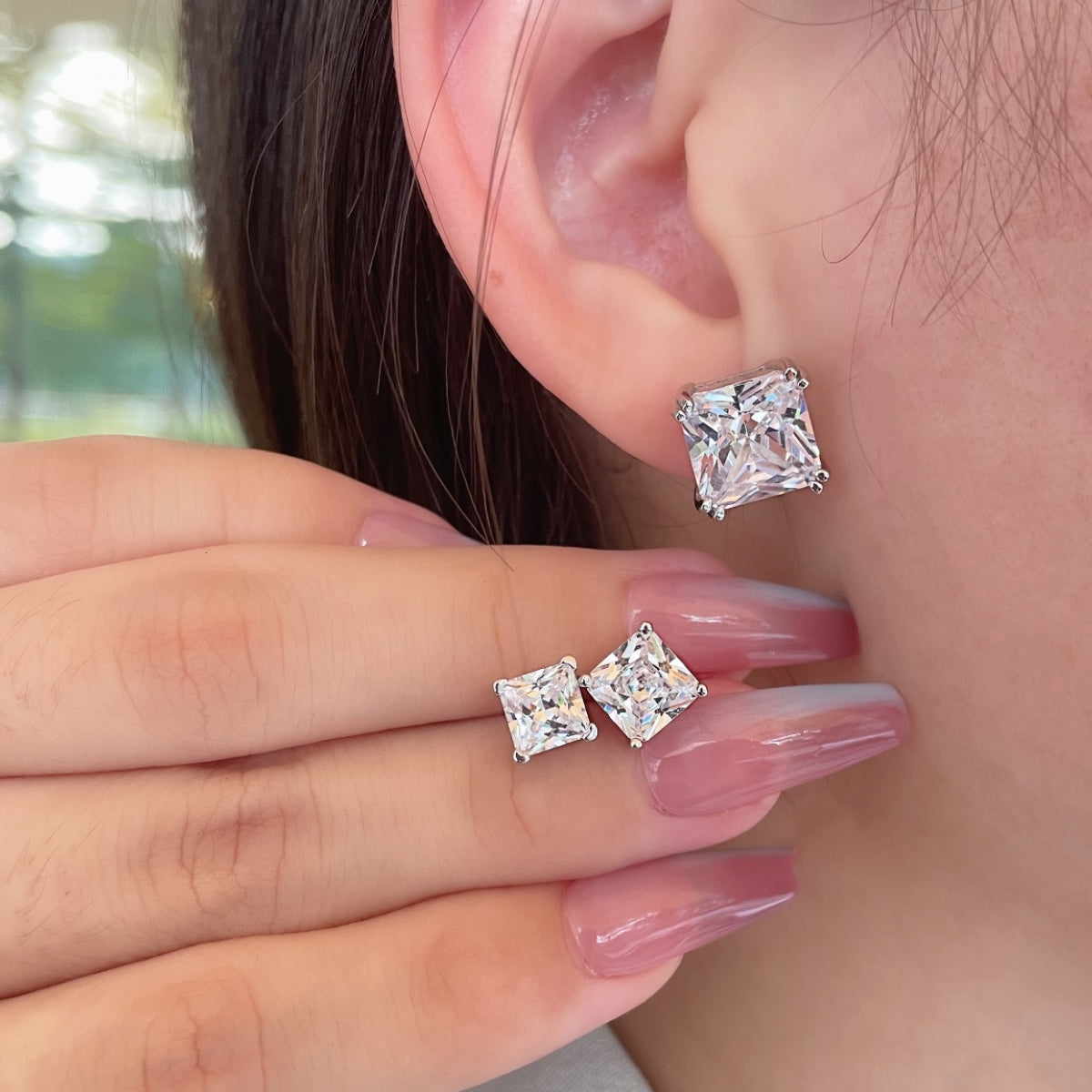 [GALE]Delicate Square Shape Earrings