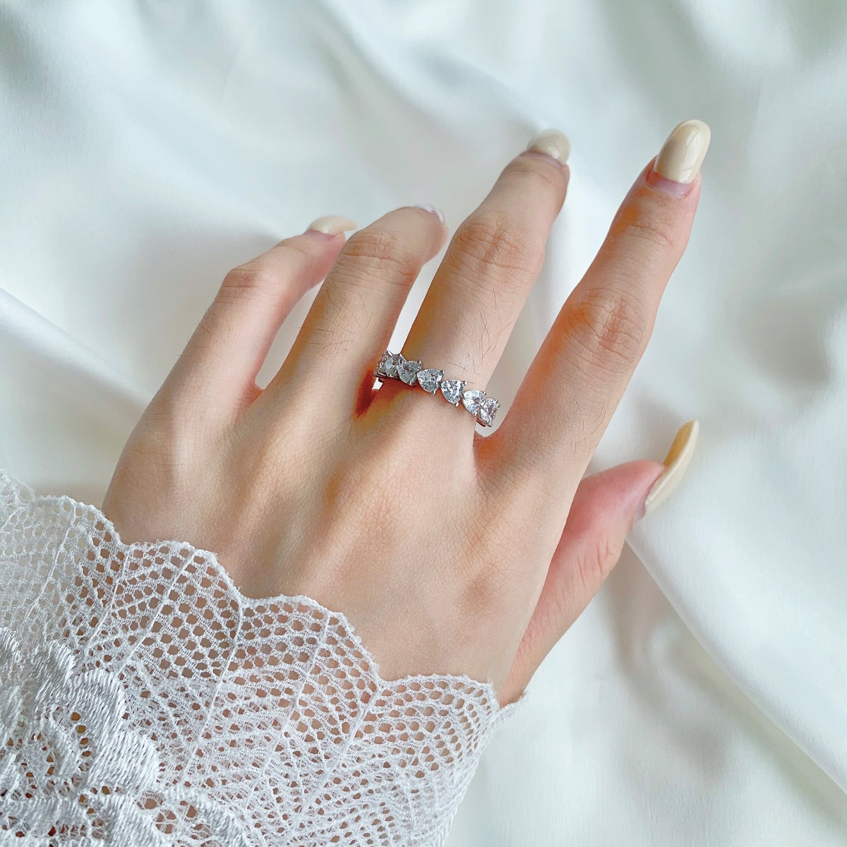 [GALE]0.25 Carat Radiant Romance Heart Cut Lover Ring