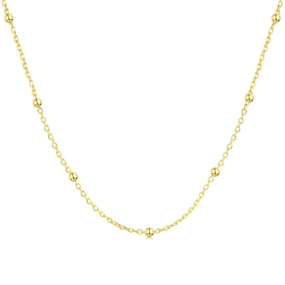 [GALE]Small Bead Clavicle Chain Simple Necklace