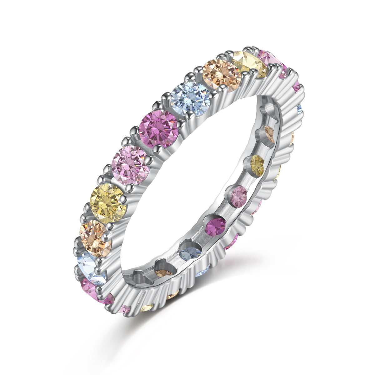 [GALE]Dazzling Lustrous Round Cut Tennis Ring