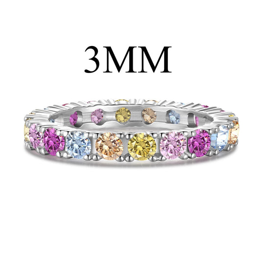 [GALE]Dazzling Lustrous Round Cut Tennis Ring