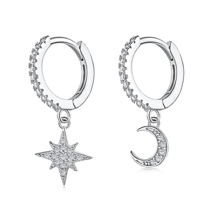 [GALE]Star and Moon Asymmetric Earrings