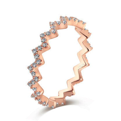 [GALE]Delicate Enchanting Wave Shape Daily Ring