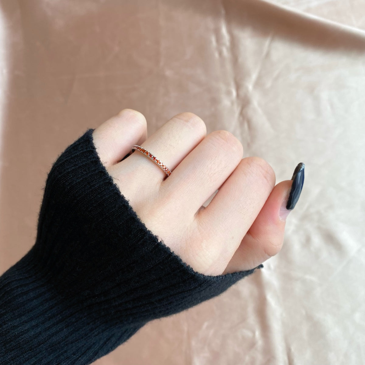 [GALE]Delicate Sparkling Round Cut Daily Ring