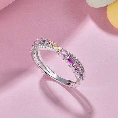 [GALE]Energetic Elegant Radiant Cut Party Ring
