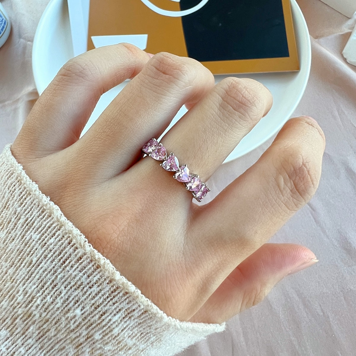 [GALE]0.25 Carat Radiant Romance Heart Cut Lover Ring