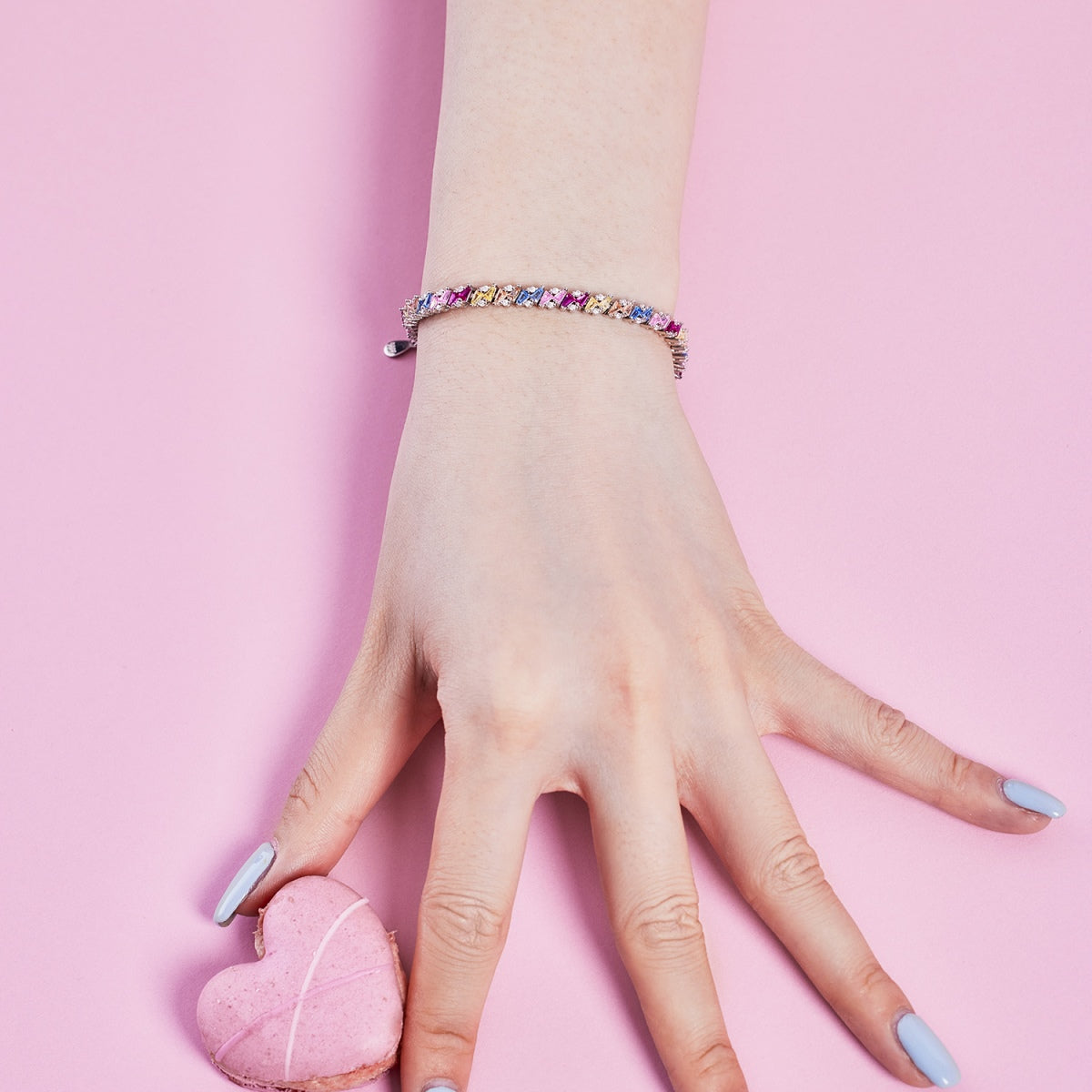[GALE]Ornate Sparkling Multi Cut Party Bracelet