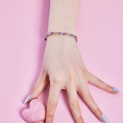 [GALE]Ornate Sparkling Multi Cut Party Bracelet