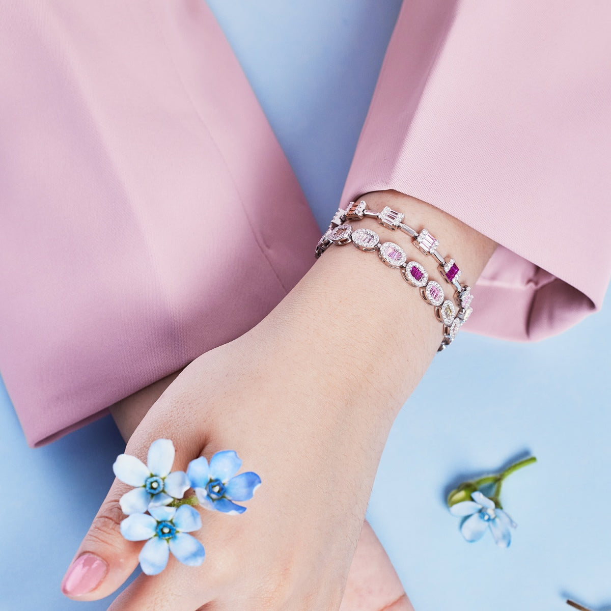 [GALE]Dainty Charming Emerald Cut Daily Bracelet