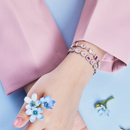 [GALE]Dainty Charming Emerald Cut Daily Bracelet