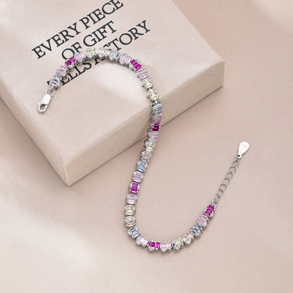 [GALE]Delicate Colorful Emerald Cut Party Bracelet