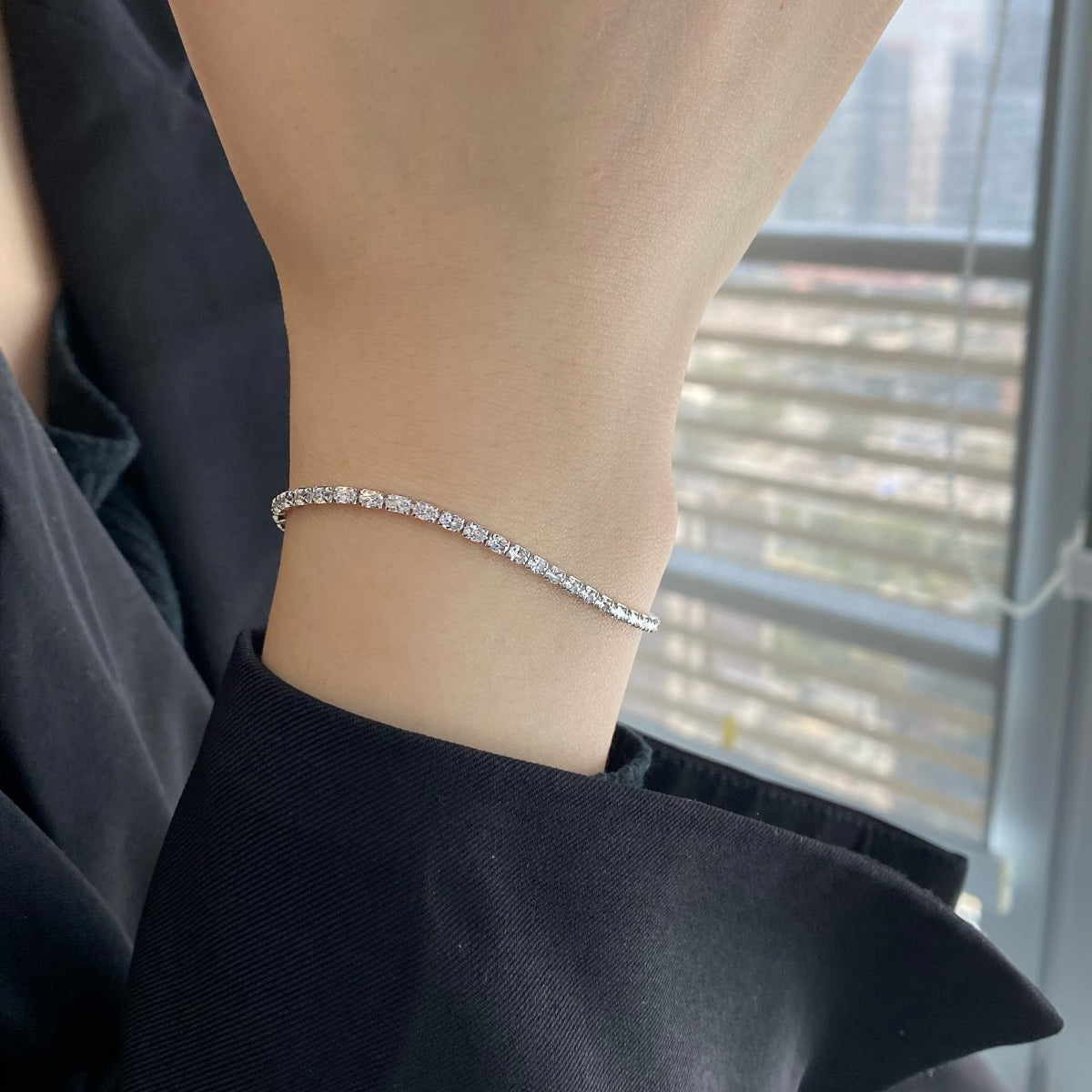 [GALE]Elegant Emerald Cut Daily Bracelet