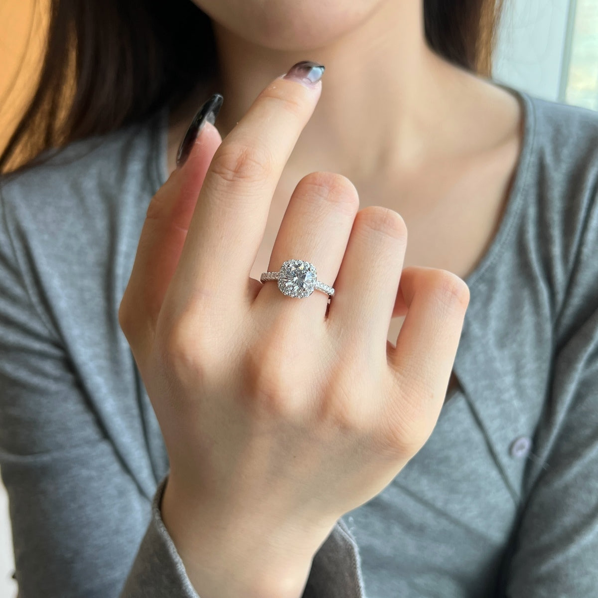 [GALE]Dazzling Resplendent Round Cut Wedding Ring