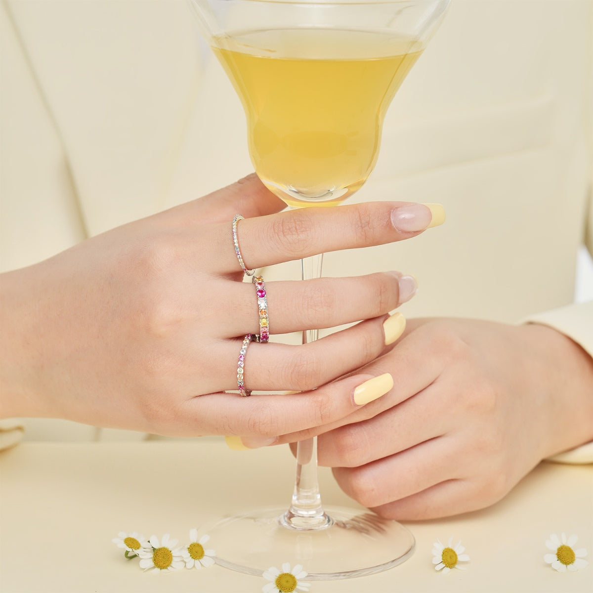 [GALE]Elegant Vivid Round Cut Daily Ring