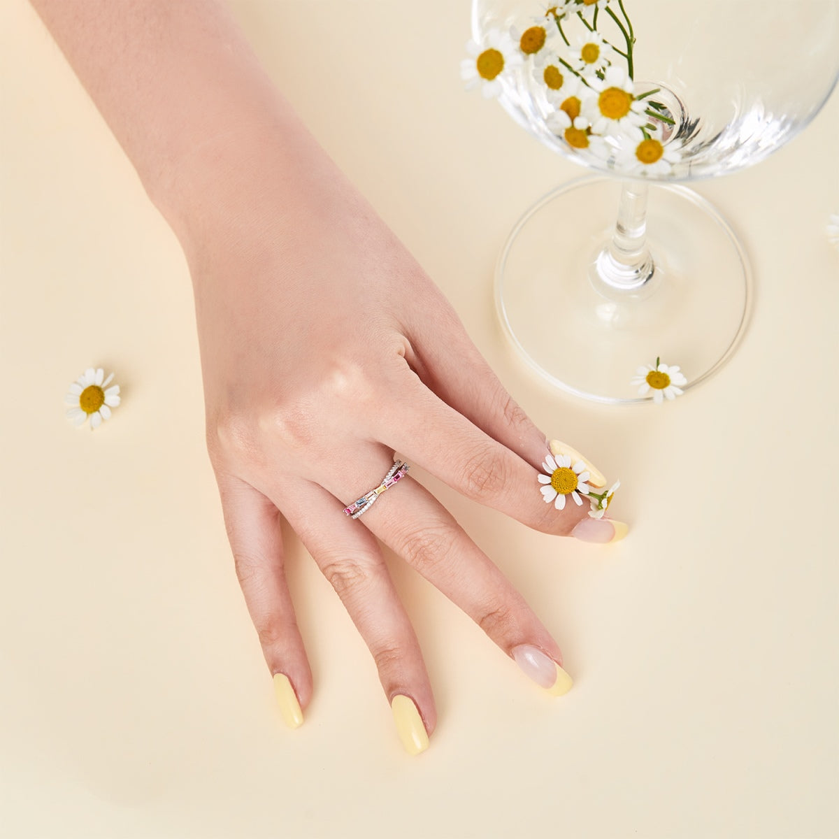 [GALE]Energetic Elegant Radiant Cut Party Ring