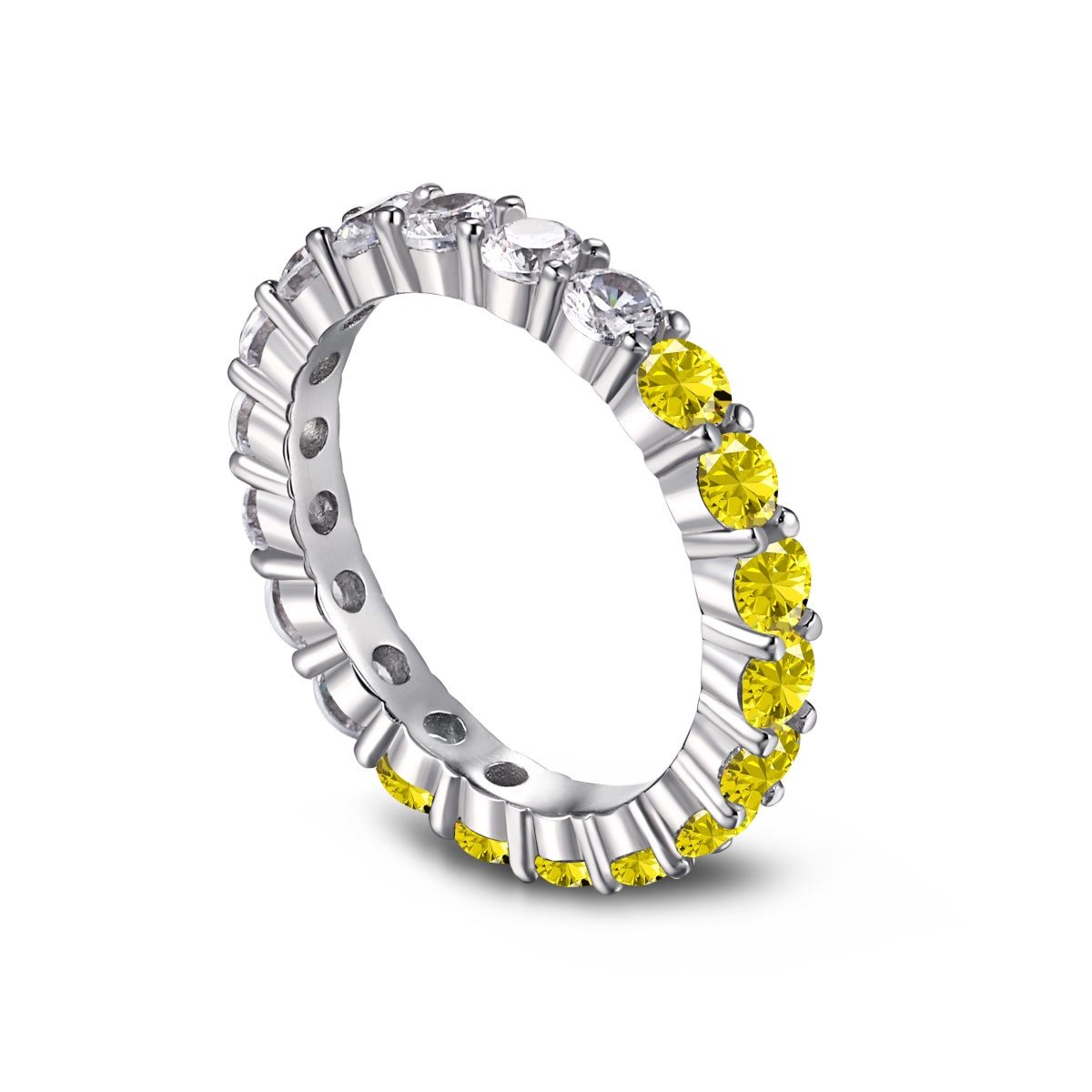 [GALE]Sparkling Round Cut Tennis Ring