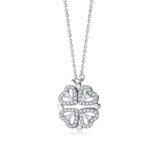 [GALE]Ornate Heart Cut Flower Shape Necklace