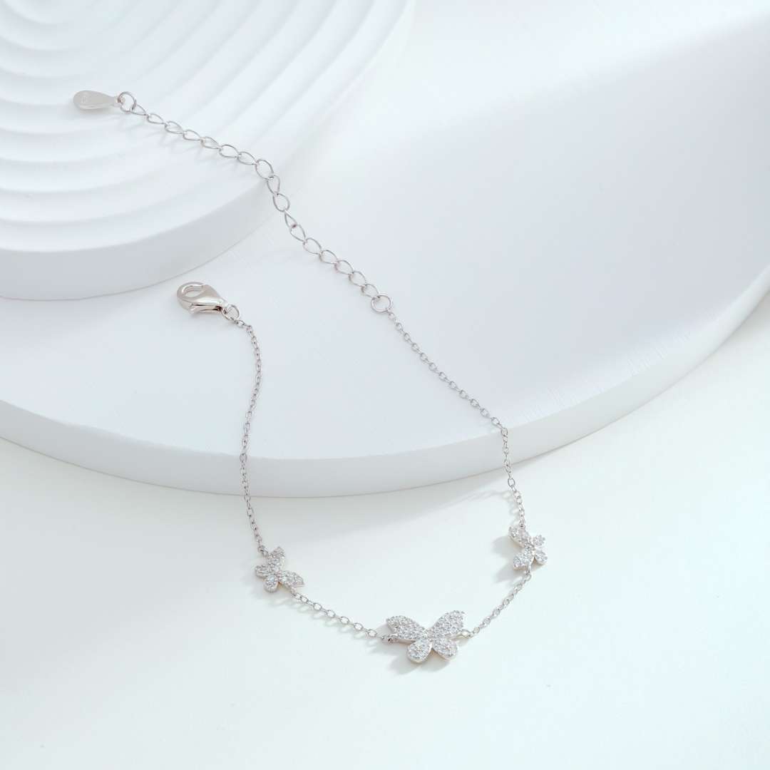 [GALE]Delicate Butterfly Pendant Bracelet
