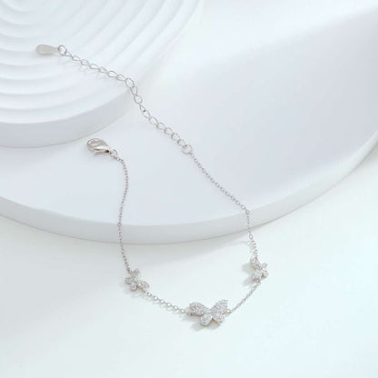 [GALE]Delicate Butterfly Pendant Bracelet