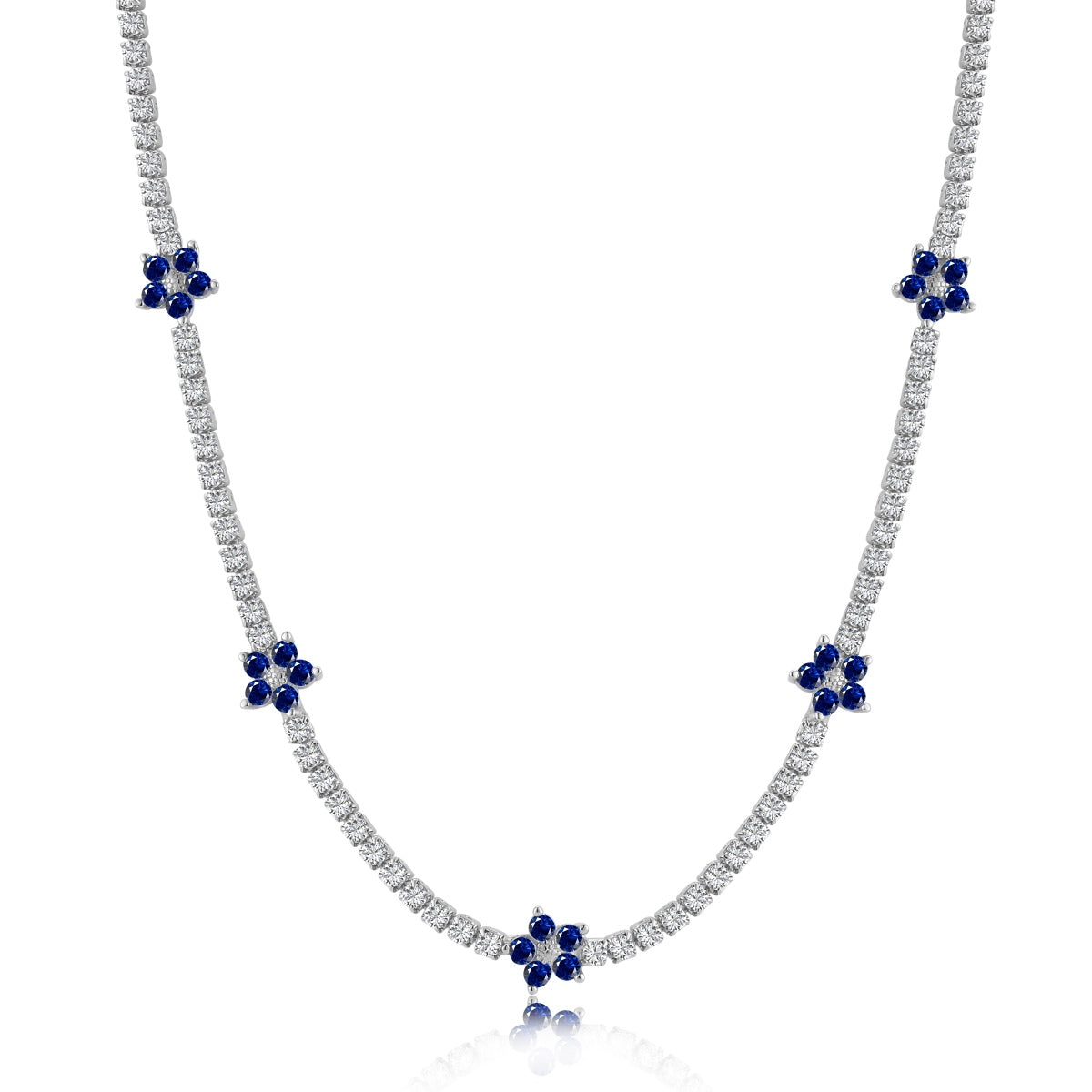 [GALE]Luxurious Colorful Flower Tennis Necklace