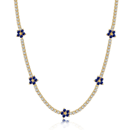 [GALE]Luxurious Colorful Flower Tennis Necklace