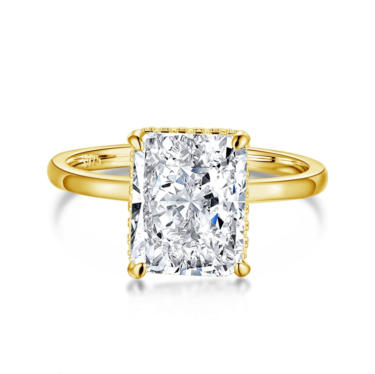 [GALE]4.0 Carat Ornate Enchanting Radiand Cut Banquet Ring
